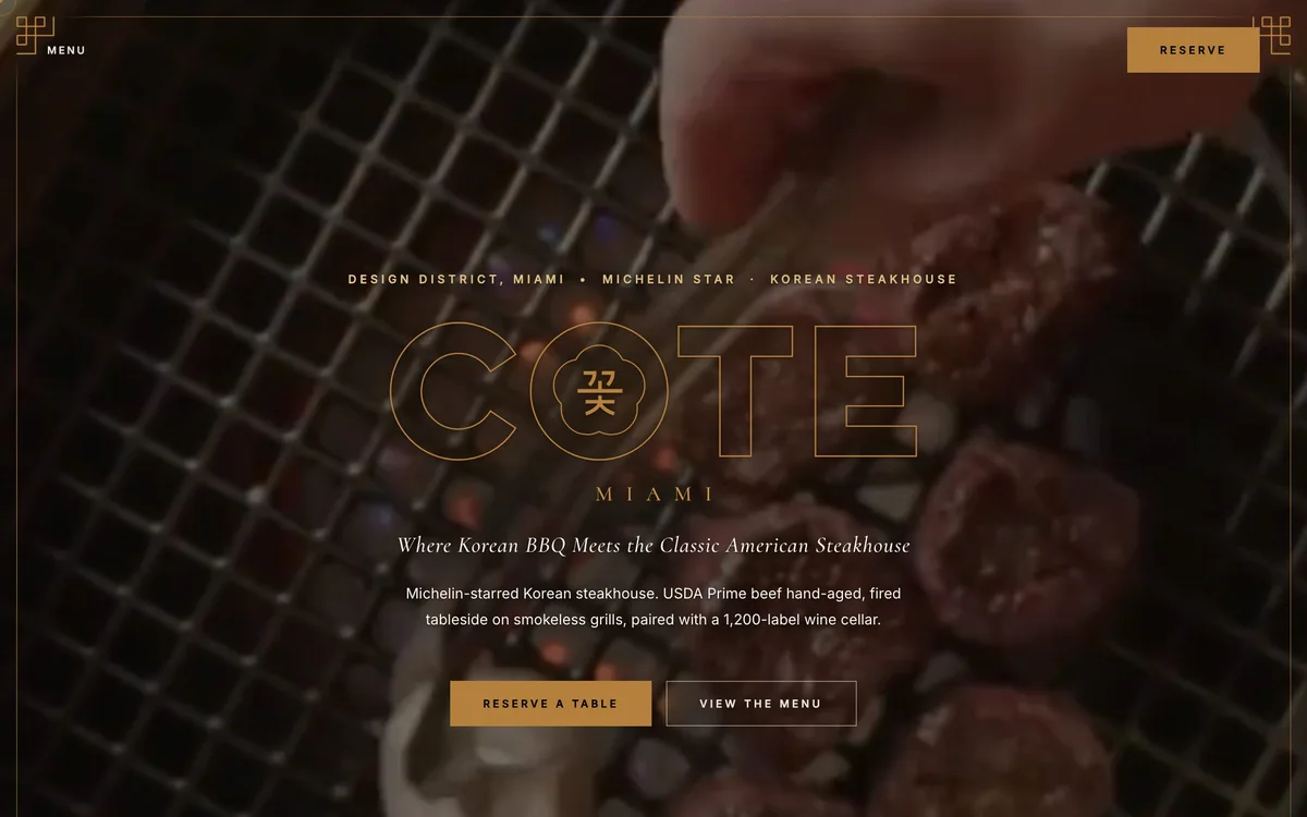 COTE Miami design study, Michelin-star Korean steakhouse in the Miami Design District